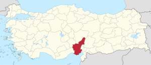 Местоположба на покраината Адана во Турција