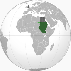 英埃領スーダンの位置