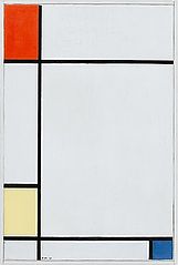 Kompozice č. 3 s červenou, žlutou a modrou, 1927