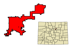 Localização de Denver no Colorado.