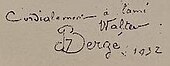signature de Henri Bergé (illustrateur)