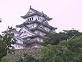 Close-up of Himeji Castle on an angle