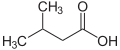 Deutsch: Struktur von Isovaleriansäure (3-Methylbutansäure) English: Structure of Isovaleric acid (3-Methylbutanoic acid)