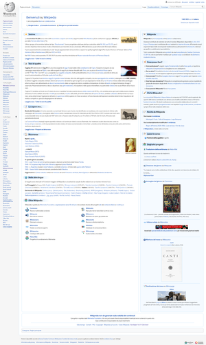 Hlavní strana Italské Wikipedie
