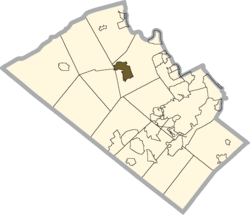 Location of Schnecksville in Lehigh County, Pennsylvania