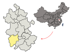 Lokasi kota Anqing, Anhui