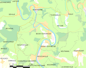 Poziția localității Bogny-sur-Meuse