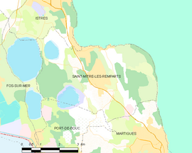 Mapa obce Saint-Mitre-les-Remparts