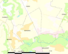 Mapa obce Bonnard