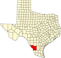Webb County na mapě Texasu