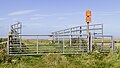 Nieuwe Zeedijk Holwerd. Zicht op de wadden buitendijks. (mobiele hekken)