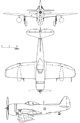 P-47N 三面図