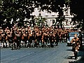 Cavalry of Poland in Warsaw with a horse-drawn machine guns what was filmed (1939).