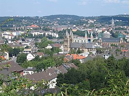 Blik over Wuppertal, stadsdeel Elberfeld