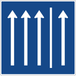 Tillåtet att köra i vägrenen (normalt 3-filigt)