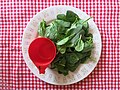 1 cup of raw salad leaves, e.g. raw spinach