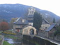 La Bouigane, des maisons d'Audressein et le clocher-mur.