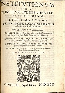 Description de l'image Institutiones Justiniani (1592).jpg.