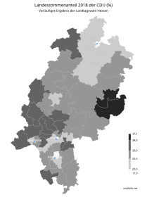 Vorläufiges Ergebnis der CDU (Anteil Landesstimmen)