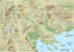 نقشه توپوگرافیک مقدونیه.