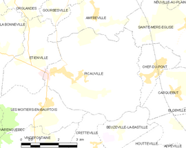 Mapa obce Picauville