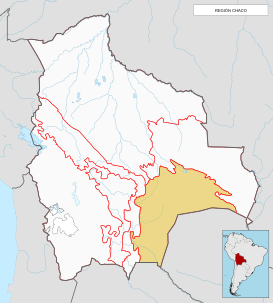 Ubicación de la región en Bolivia