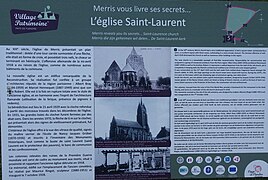 Merris panneau relatif à l'histoire de l'église Saint-Laurent.jpg