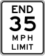 Ende XX mph Tempolimit Zone (Bundesstaat New York)