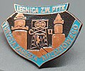 Odznaka PTTK "Turysta Zagłębia Miedziowego" w stopniu brązowym (z niebieską emalią).