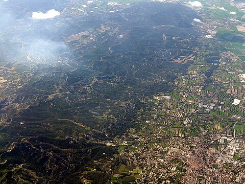 aerial view of Alpilles landscape with Saint-Rémy-de-Provence