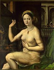 Giulio Romano. Mujer ante el espejo. c. 1521/4.