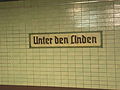 Unter den Linden (station sign on platform)