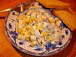 Herring and corn salad