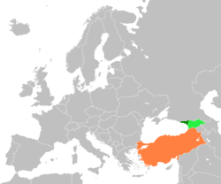 Map indicating locations of Abkhazia and Turkey