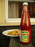 Banana ketchup is a popular Philippine condiment made from mashed banana, sugar, vinegar, and spices.