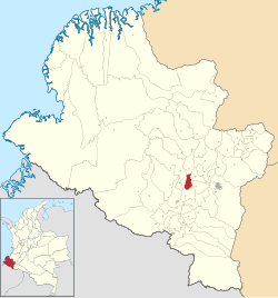 Location of the municipality and town of Ancuya in the Nariño Department of Colombia.