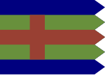 Voorstel vir die vlag van Jutland, ontwerp deur Per Kramer (1975)[6] (geen opgetekende werklike gebruik)