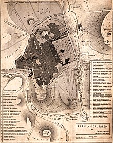 Carte détaillée de Jérusalem datant du dix-neuvième siècle