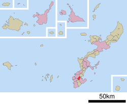 Location of Haebaru in Okinawa Prefecture