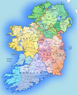 Kaart van Ierland