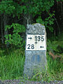 English: A kilometer stone Suomi: Kilometripylväs