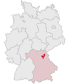 Tyskland, beliggenhed af Bayreuth markeret