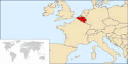 Localización de Bélgica