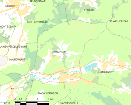 Mapa obce Ronchamp