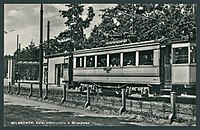 um 1940: EKD-Triebwagen an der Station in Milanówek