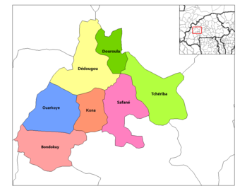 Safané Department location in the province