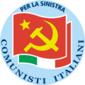 Emblema del Partíu de los Comunistes Italianos (1998-2014).