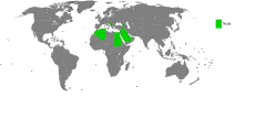 Land hvor Nada (grønt) er mye brukt