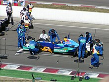 Photo de la Sauber C22 de Frentzen sur la grille de départ du Grand Prix de Hongrie 2003