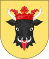 znak Meklenburků s typickou hlavou tura, knížectví uznáno lénem Saska a zváno Meklenburskem